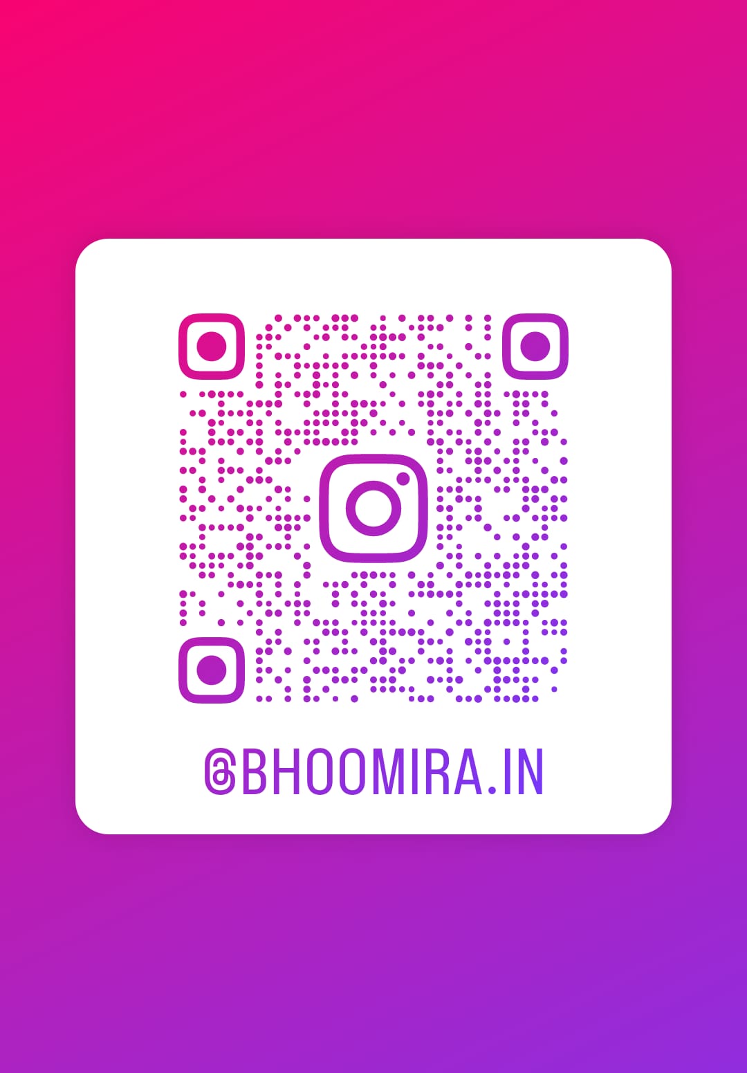 Scan to follow Bhoomira on Instagram